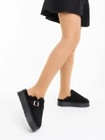 Sorella fekete női papucs textil anyagból