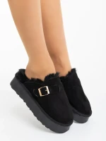 Sorella fekete női papucs textil anyagból