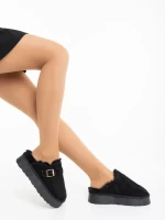 Sorella fekete női papucs textil anyagból