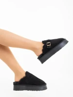 Sorella fekete női papucs textil anyagból