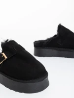 Sorella fekete női papucs textil anyagból