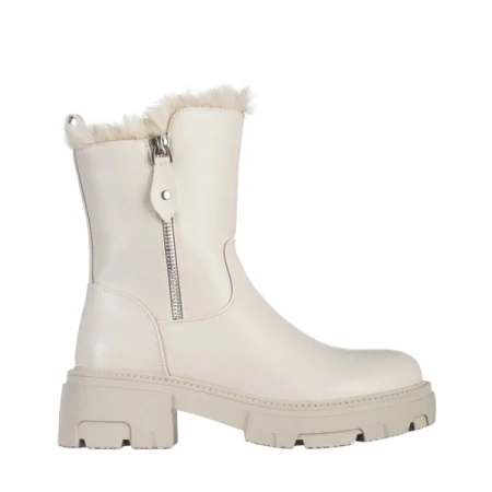 Pallie bézs női bakancs, műbőrből készült