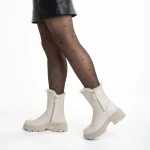 Pallie bézs női bakancs, műbőrből készült