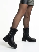 Pallie fekete női bakancs, műbőrből készült