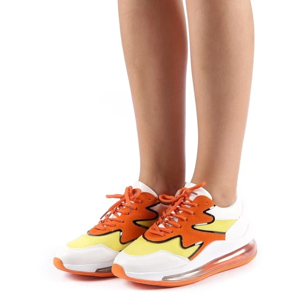 Sadal fehér és sárga női sportcipő