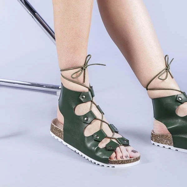 Cybele zöld női szandál