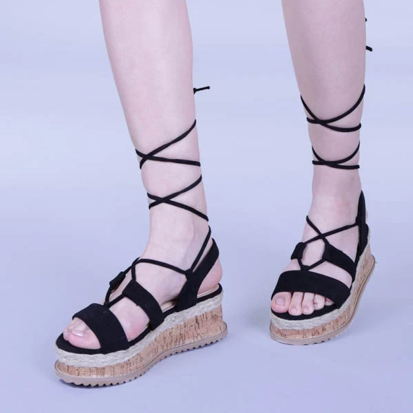 Afina fekete női szandál