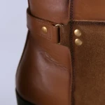 Sena camel bőr bokacsizma