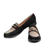 Mercy fekete és mintás női mokaszin