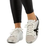 Seran fehér és fekete női sportcipő