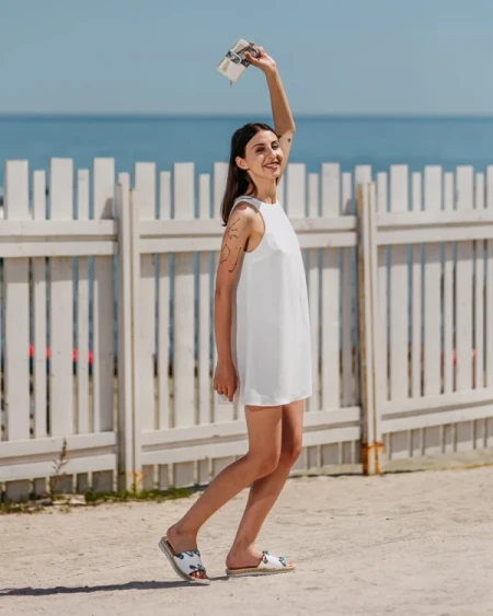 Hanina fehér női papucs