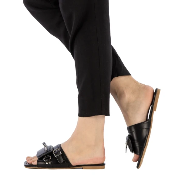 Hazany fekete női papucs