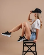 Britany fekete és fehér női sportcipő