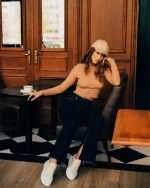 Evelyn bézs női tornacipő