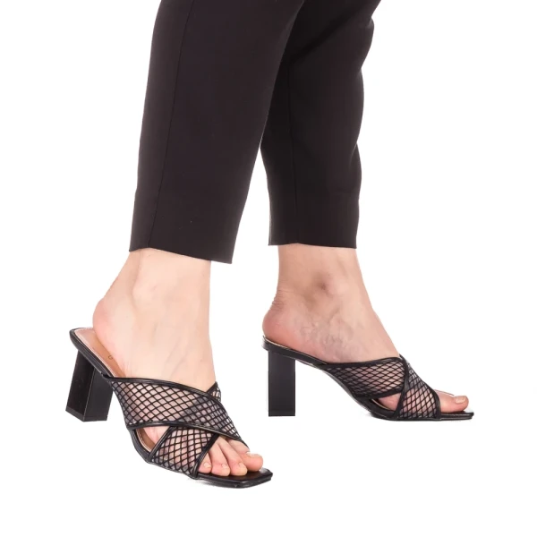 Evirela fekete női papucs