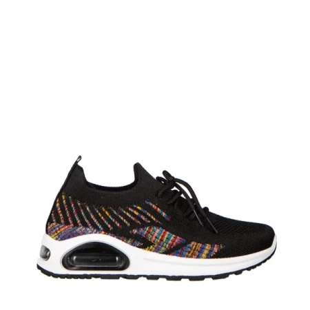 Ikel fekete-fehér női sportcipő szövetből