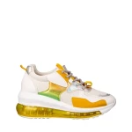 Sárga női sportcipő műbőrből és szövetből Tursa