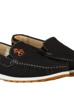 Sambe férfi fekete mokaszin  műbőrből