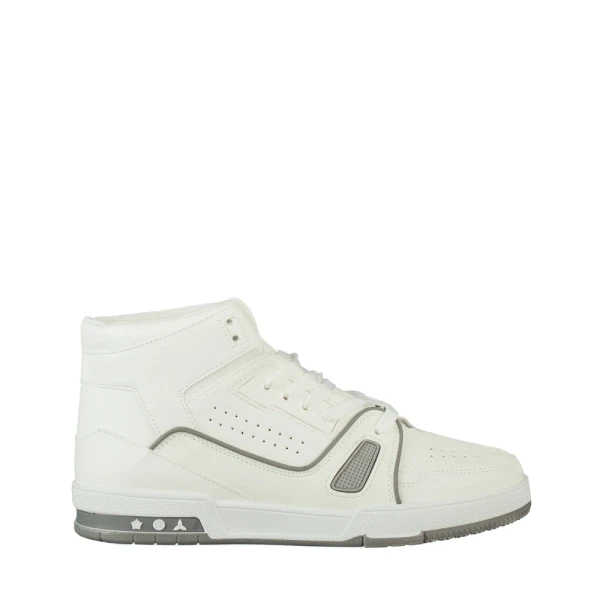 Lionari fehér férfi sportcipő, műbőrből készült