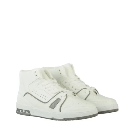 Lionari fehér férfi sportcipő, műbőrből készült