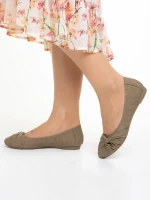 Lerina női khaki színű ökobőr balettlapok