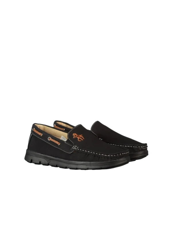 Tope férfi fekete mokaszinok műbőrből Tope