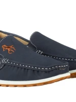 Sambe férfi kék mokaszinok  műbőrből