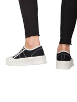 Tranta női fekete textil tórnacipő