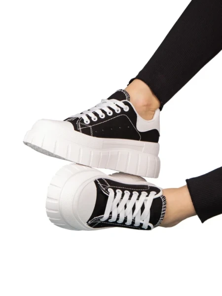 Abon női fekete textil edzőcipő