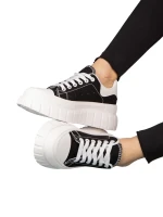 Abon női fekete textil edzőcipő