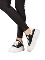 Abon női fekete textil edzőcipő