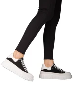 Abon női fekete textil edzőcipő