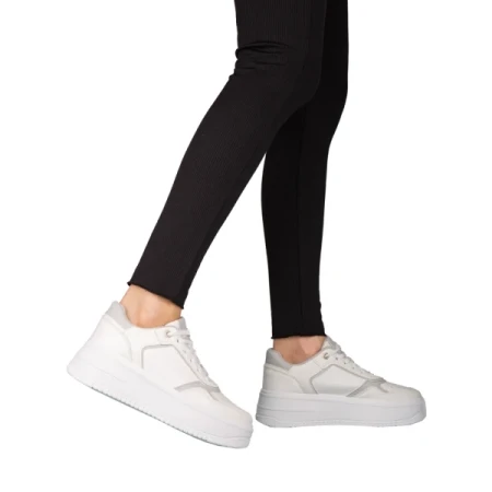 Medar női fehér műbőr sportcipő