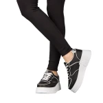 Orozo női fekete sportcipő  műbőrből