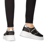 Orozo női fekete sportcipő  műbőrből