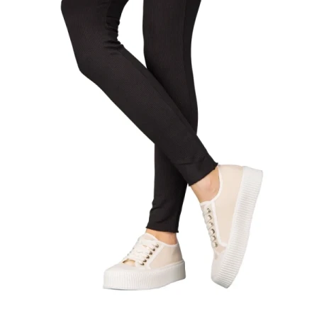 Tranta női bézs textil tórnacipő