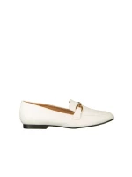 Dineb fehér női mokaszin műbőrből