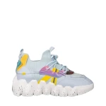 Gingero kék női sportcipő műbőrből és szövetből