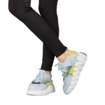 Gingero kék női sportcipő műbőrből és szövetből