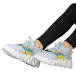 Gingero kék női sportcipő műbőrből és szövetből