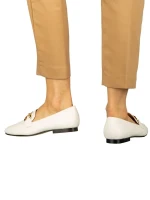 Hucci női fehér mokaszinok műbőrből