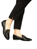 Hucci női fekete mokaszinok műbőrből
