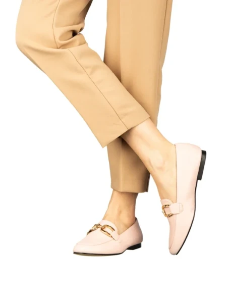 Hucci női rozsaszín mokaszinok műbőrből