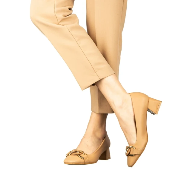 Sansiro női camel cipő műbőrből