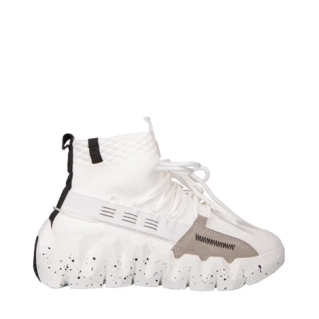 Meil fehér női sportcipő anyagból