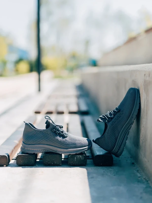 Lugo sötét szürke férfi sport cipő textil anyagból