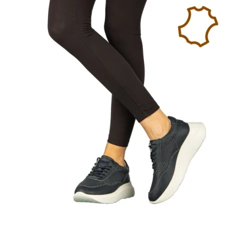 Zevoma női alkalmi kék bőr cipő