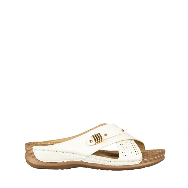 Senary női fehér színű lapos műbőr cipő