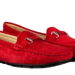 Kameg női piros textil mokaszin