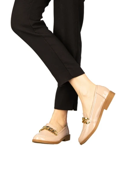 Sclini rózsaszin műbőr női mokaszin